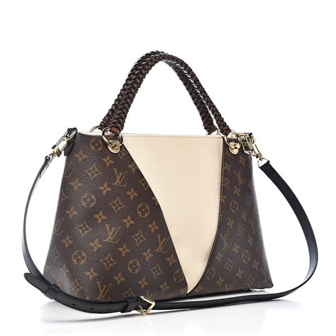 monogram braided v tote